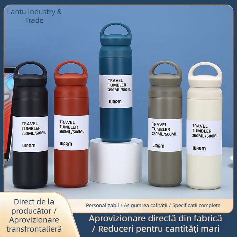 Cană termoizolantă portabilă în stil japonez, din oțel inoxidabil 304, pentru cafea, design minimalist