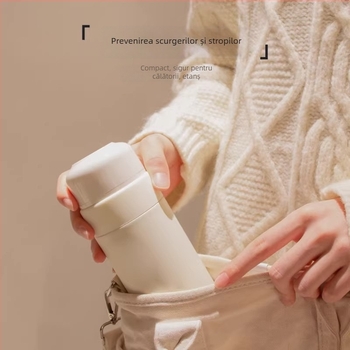 Ceșă de cafea pentru călătorii cu capac la un singur click, mini pentru femei, termos din oțel 316, design premium