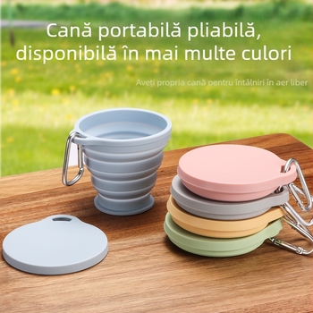 Pahar pliabil pentru călătorii, silicon de înaltă calitate pentru camping în aer liber, silicon alimentar, pahar pentru periaj dinților și clătire