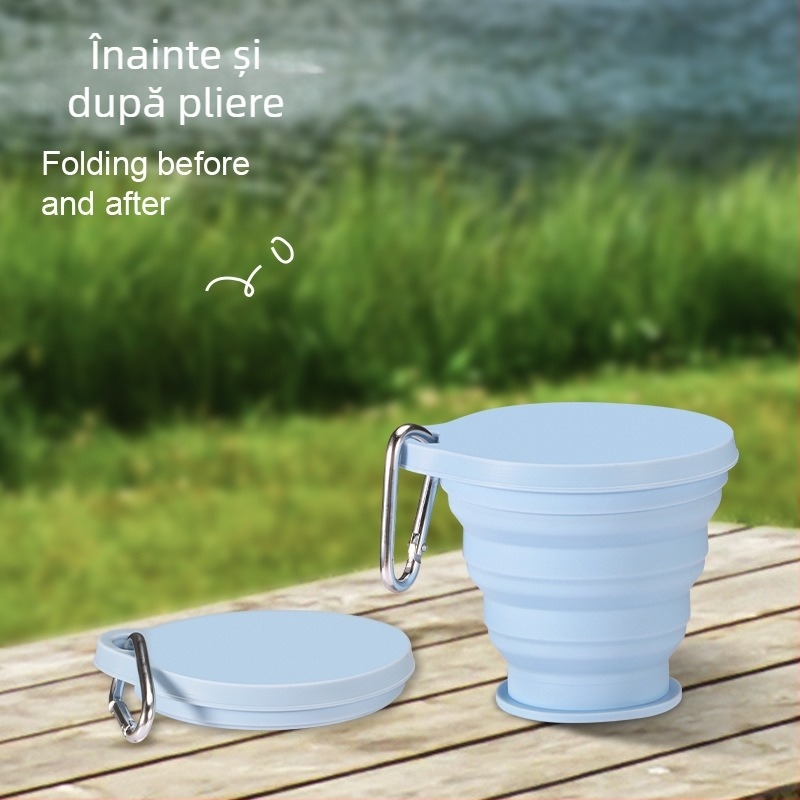 Pahar pliabil pentru călătorii, silicon de înaltă calitate pentru camping în aer liber, silicon alimentar, pahar pentru periaj dinților și clătire