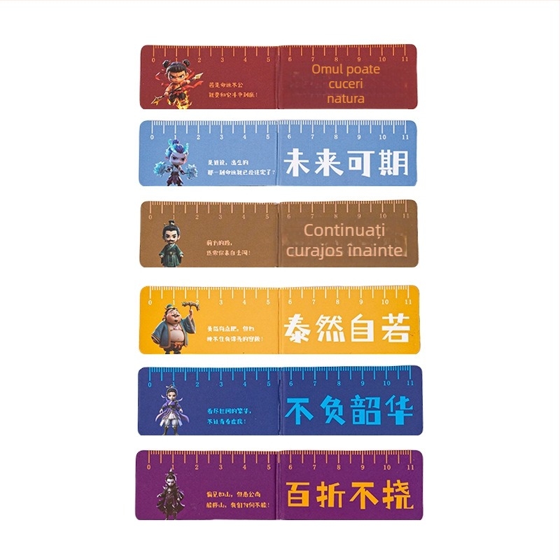 Semn de carte magnetic cu riglă pentru elevi — pliabil, multifuncțional, Nezha semn de carte, cadou de papetărie