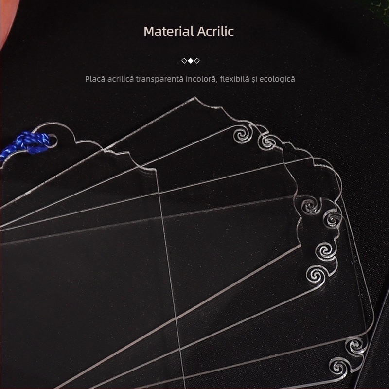 Semn de carte din acril transparent, gol, cu ciucuri colorate – etichetă DIY pentru carte și etichetă de cadou de absolvire