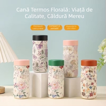Cană mică personalizabilă din oțel inoxidabil 316, izolație vid, compactă și portabilă pentru ceai