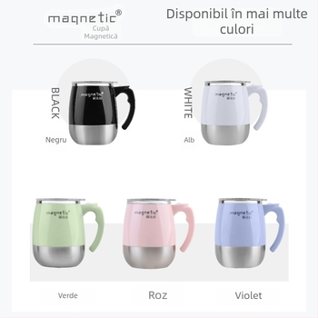 Shaker portabil din oțel inoxidabil, încărcare magnetică, capacitate mare, pentru fitness.