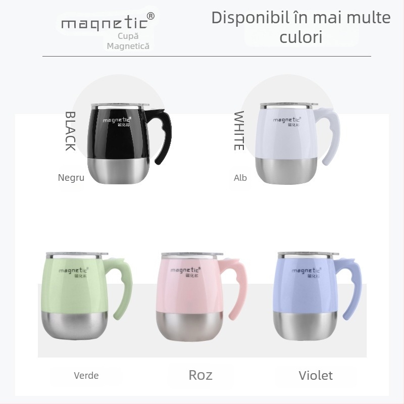 Shaker portabil din oțel inoxidabil, încărcare magnetică, capacitate mare, pentru fitness.