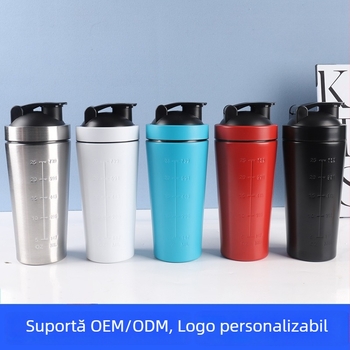 Cupă shaker din oțel inoxidabil 304, strat unic – pentru fitness, recipient portabil pentru apă, milkshake și pudră de proteine