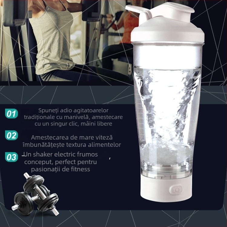 Pahar de apă cu amestecare automată, shaker electric pentru proteine în pudră, băutură pentru fitness