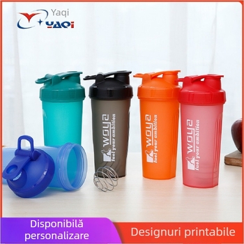 Shaker de fitness cu capacitate mare, recipient plastic portabil pentru shake-uri proteice