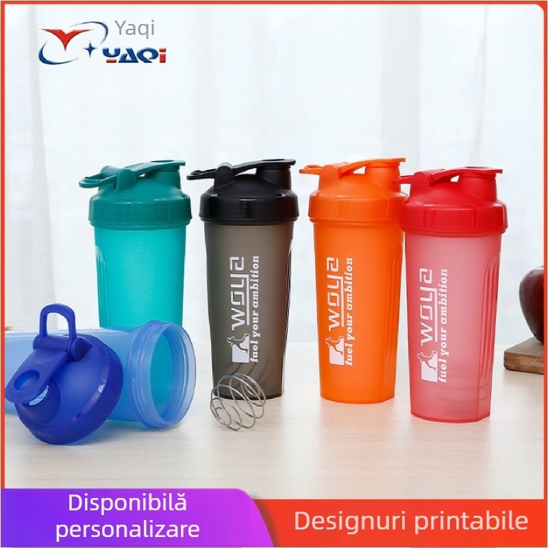 Shaker de fitness cu capacitate mare, recipient plastic portabil pentru shake-uri proteice