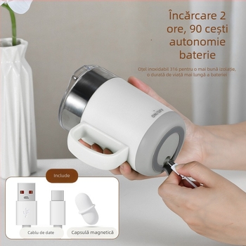 Pahar automat de amestecare cafea, cu rotație magnetică, shaker electric portabil