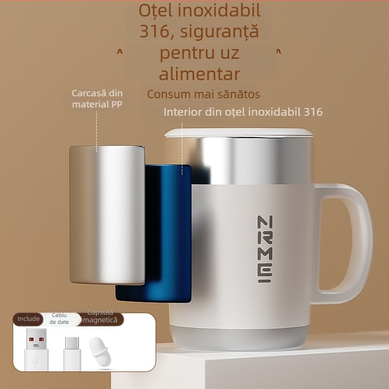 Pahar automat de amestecare cafea, cu rotație magnetică, shaker electric portabil