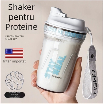 Shaker proteic din Tritan pentru sport – sticlă de apă pentru bărbați și femei, recipient de amestecare, rezistent la temperaturi ridicate