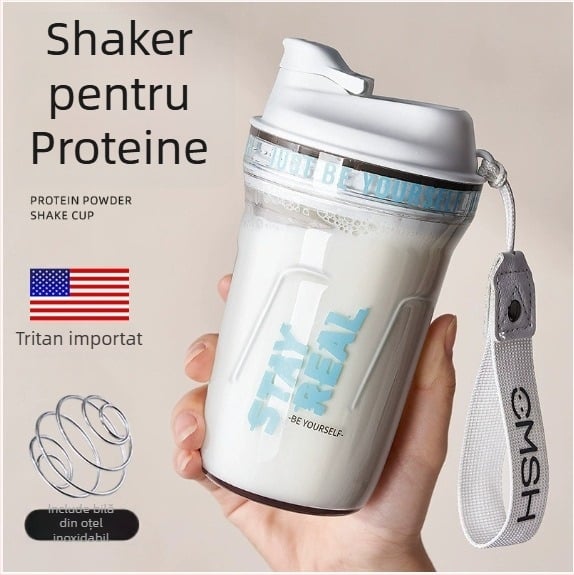Shaker proteic din Tritan pentru sport – sticlă de apă pentru bărbați și femei, recipient de amestecare, rezistent la temperaturi ridicate