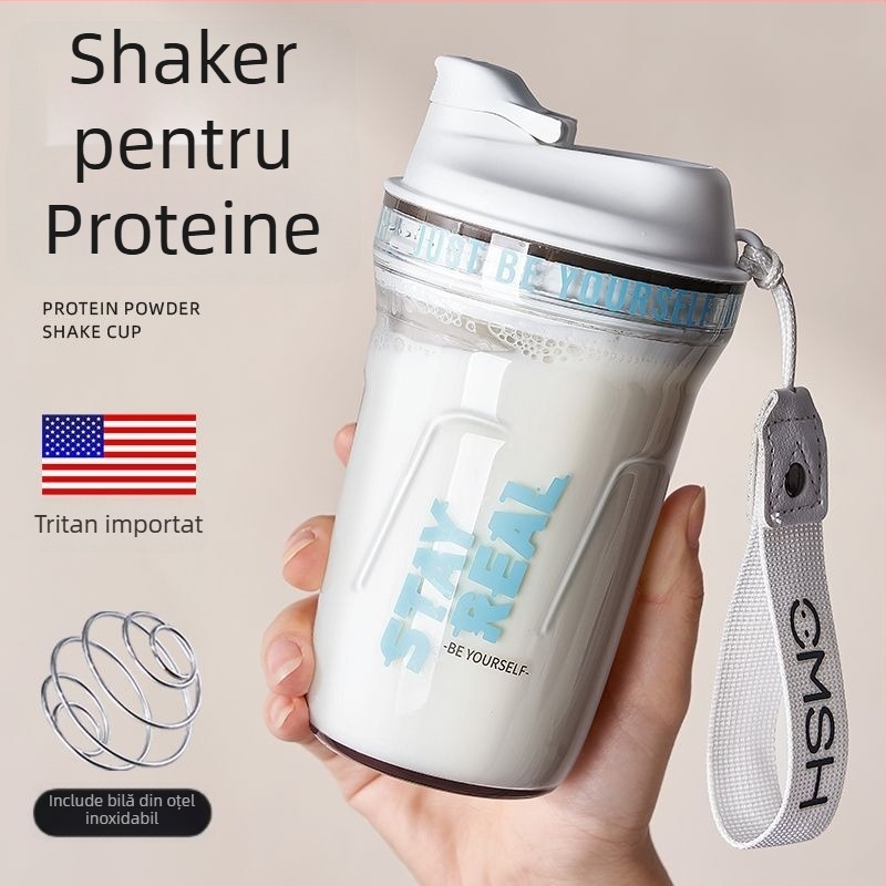 Shaker proteic din Tritan pentru sport – sticlă de apă pentru bărbați și femei, recipient de amestecare, rezistent la temperaturi ridicate