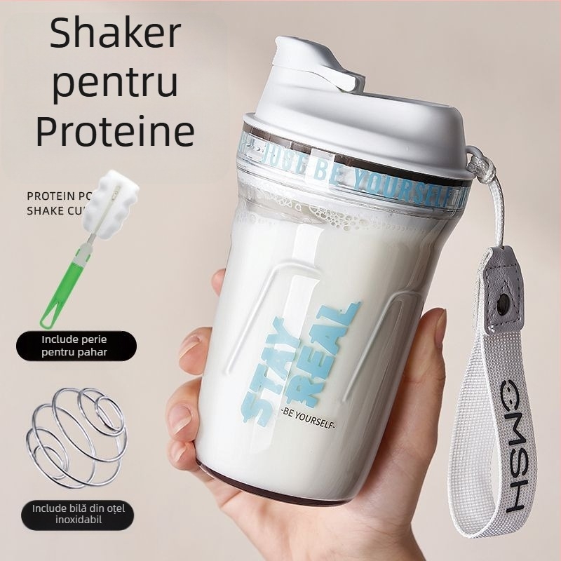 Shaker proteic din Tritan pentru sport – sticlă de apă pentru bărbați și femei, recipient de amestecare, rezistent la temperaturi ridicate