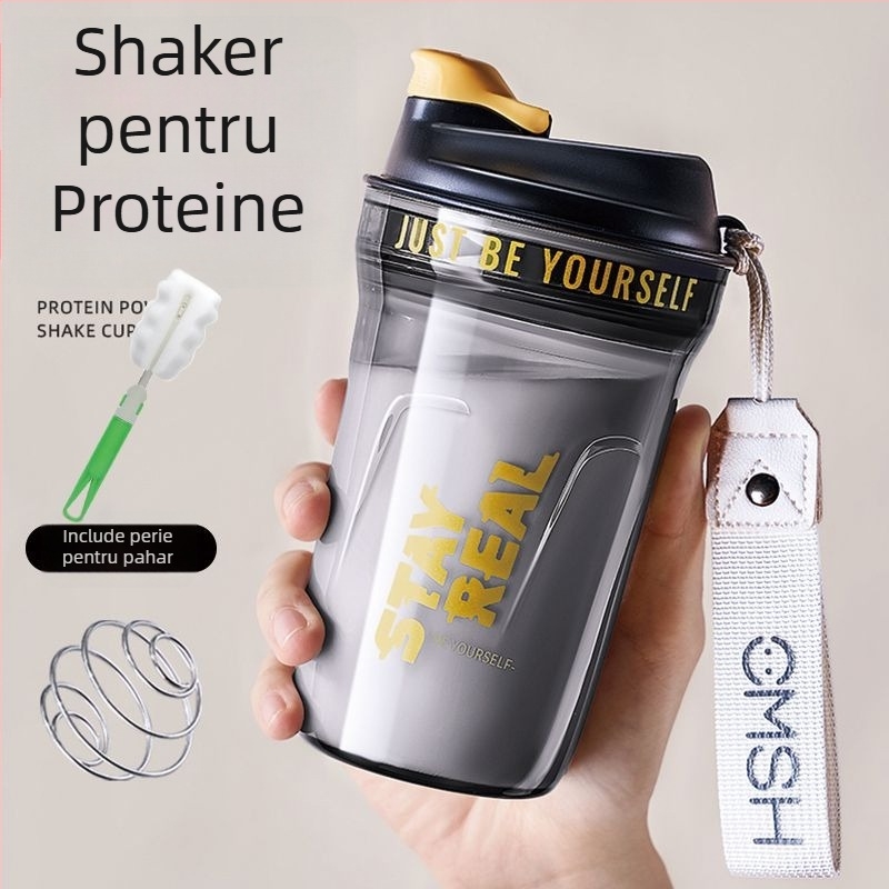 Shaker proteic din Tritan pentru sport – sticlă de apă pentru bărbați și femei, recipient de amestecare, rezistent la temperaturi ridicate