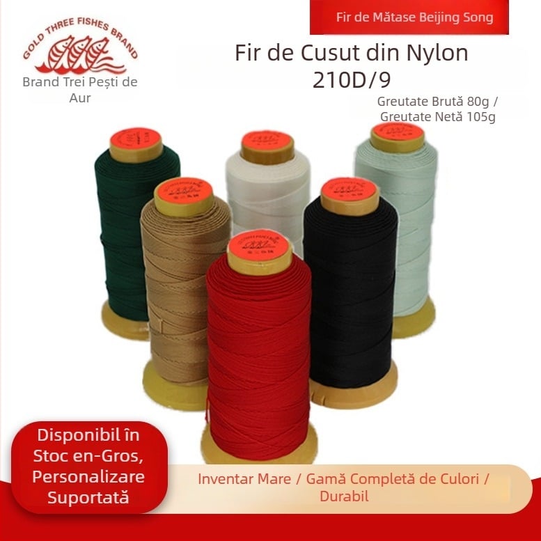 Jinsanyu 210-9 Ață de cusut din nailon țesută manual, cu luciu satin, pentru bagaje și piele, fir protector