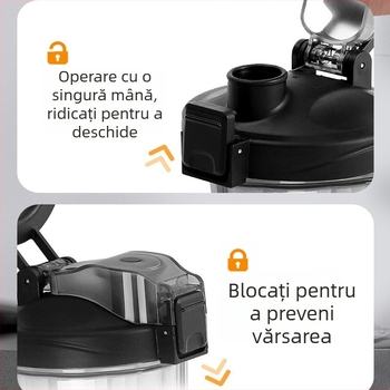 Pahar de shake pentru sport și fitness, cu scară – capacitate mare, rezistent la temperaturi, din plastic alimentar