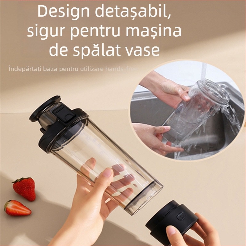 Pahar de shake pentru sport și fitness, cu scară – capacitate mare, rezistent la temperaturi, din plastic alimentar