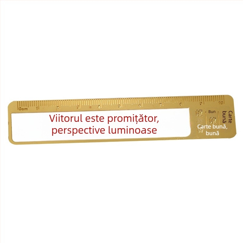 Semn de carte metal în stil chinezesc, alamă premium, design antic, riglă creativă cu diviziuni, cadou cultural pentru studenți