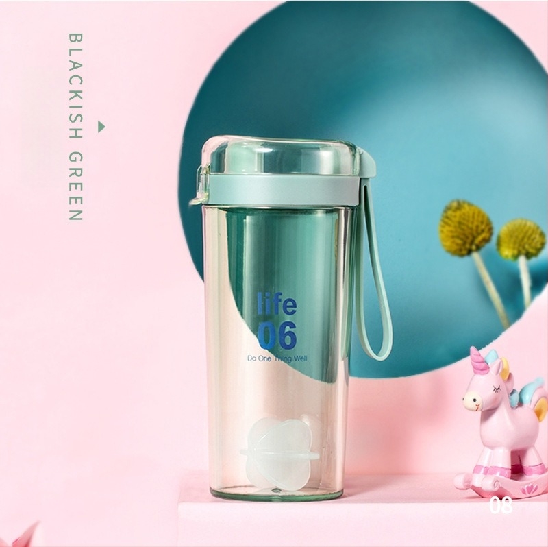 Pahar de shake din plastic transparent, gros, cu capac etanș, potrivit pentru cafea și pudră proteică