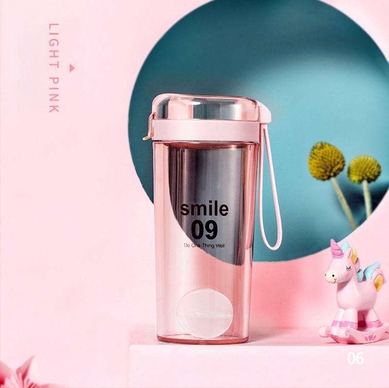 Pahar de shake din plastic transparent, gros, cu capac etanș, potrivit pentru cafea și pudră proteică