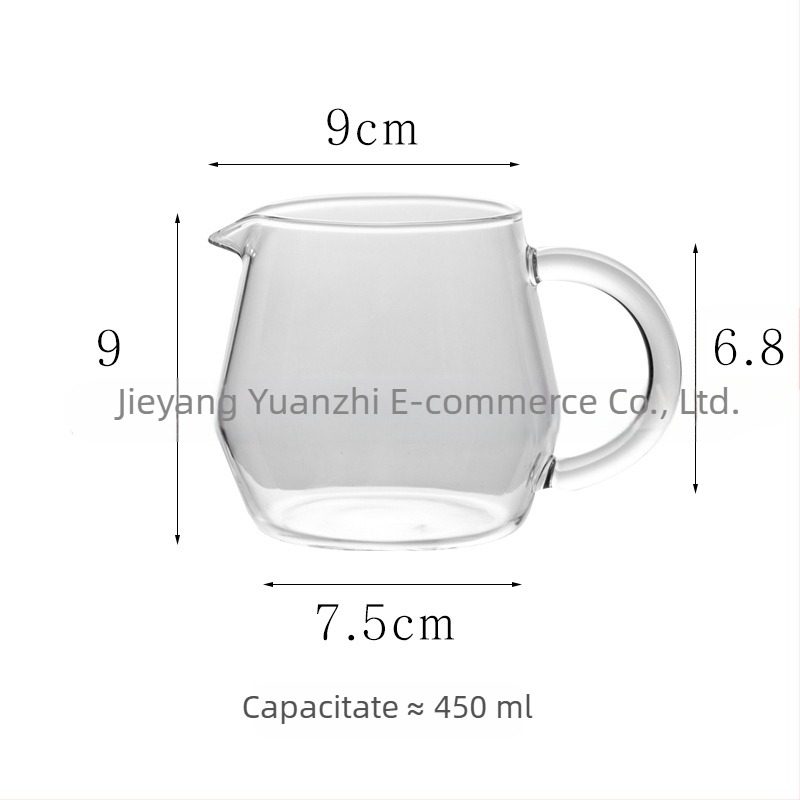 Recipient de cafea și ceai pentru turnare manuală, cu motiv de pasăre, 400 ml, sticlă borosilicată rezistentă la căldură, cană de măsurare, compatibil cu foc deschis