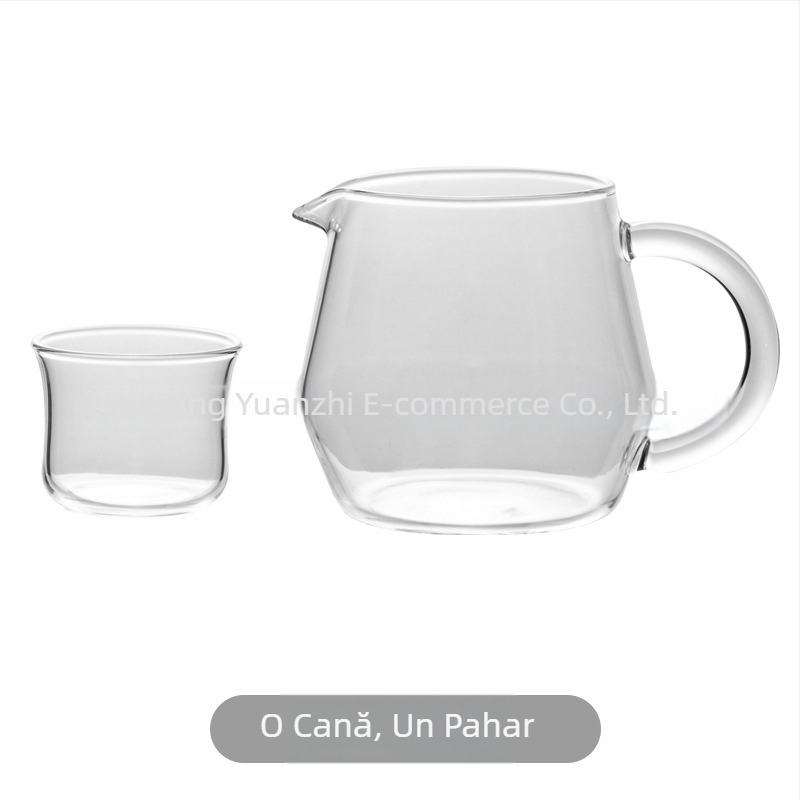 Recipient de cafea și ceai pentru turnare manuală, cu motiv de pasăre, 400 ml, sticlă borosilicată rezistentă la căldură, cană de măsurare, compatibil cu foc deschis
