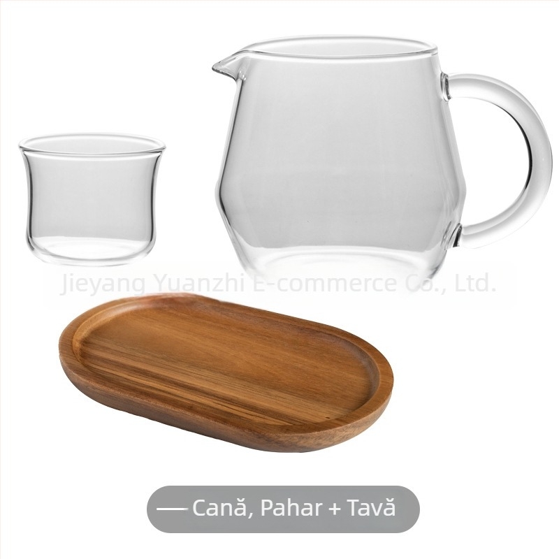 Recipient de cafea și ceai pentru turnare manuală, cu motiv de pasăre, 400 ml, sticlă borosilicată rezistentă la căldură, cană de măsurare, compatibil cu foc deschis