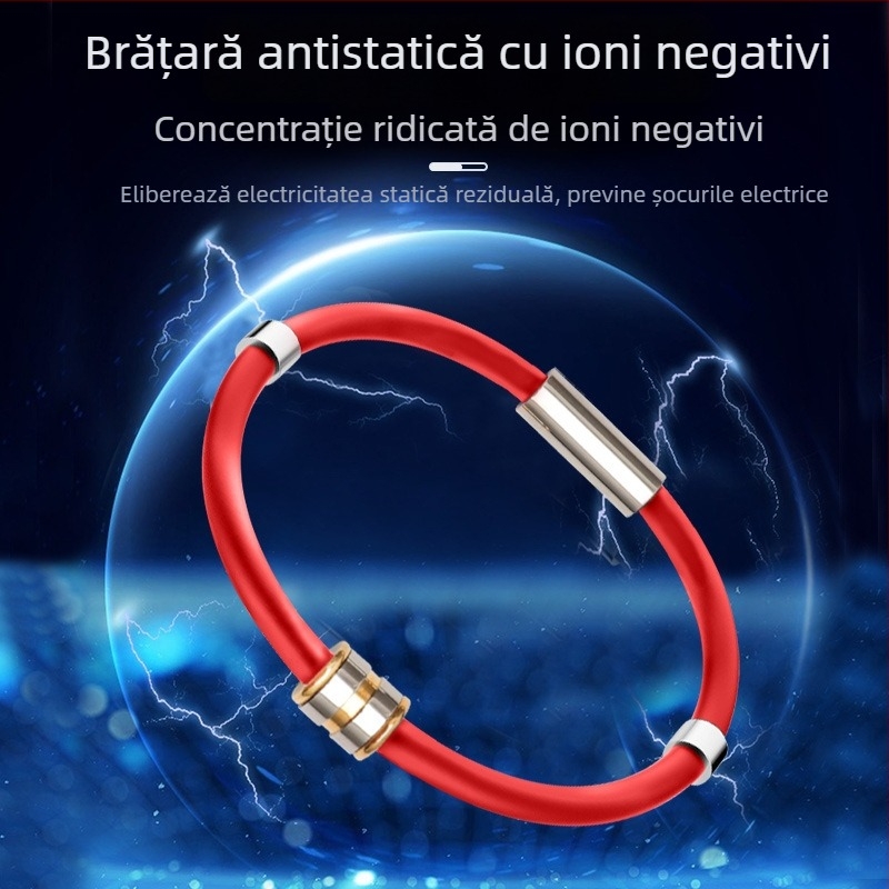 Brățară electrostatică magnetică din silicon, pentru corp, unisex, model 2023