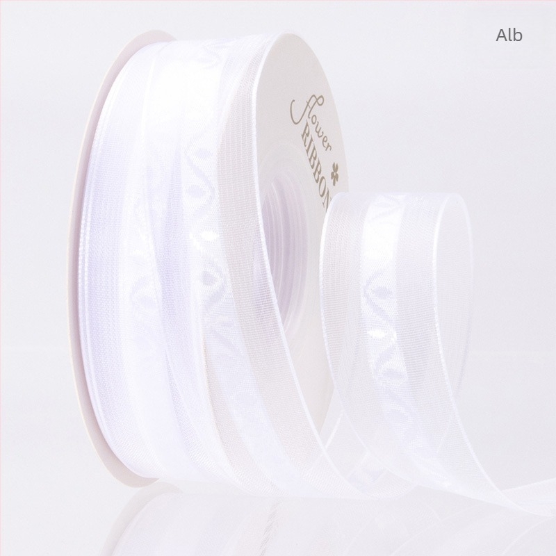 Panglică florală cu margine satinat de 2,5 cm pentru decorarea torturilor, aranjarea florilor și ambalarea cadourilor