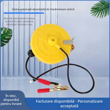 Tambur de împământare electrostatic pentru cisternă, cu clips de alarmă retractabile
