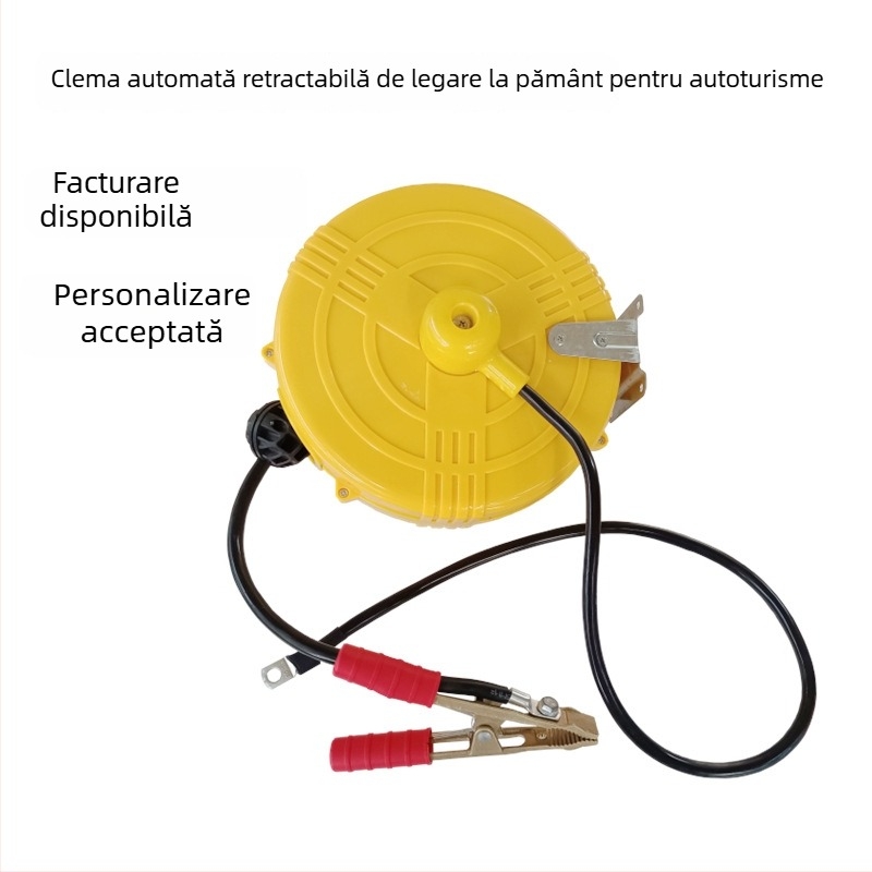 Tambur de împământare electrostatic pentru cisternă, cu clips de alarmă retractabile