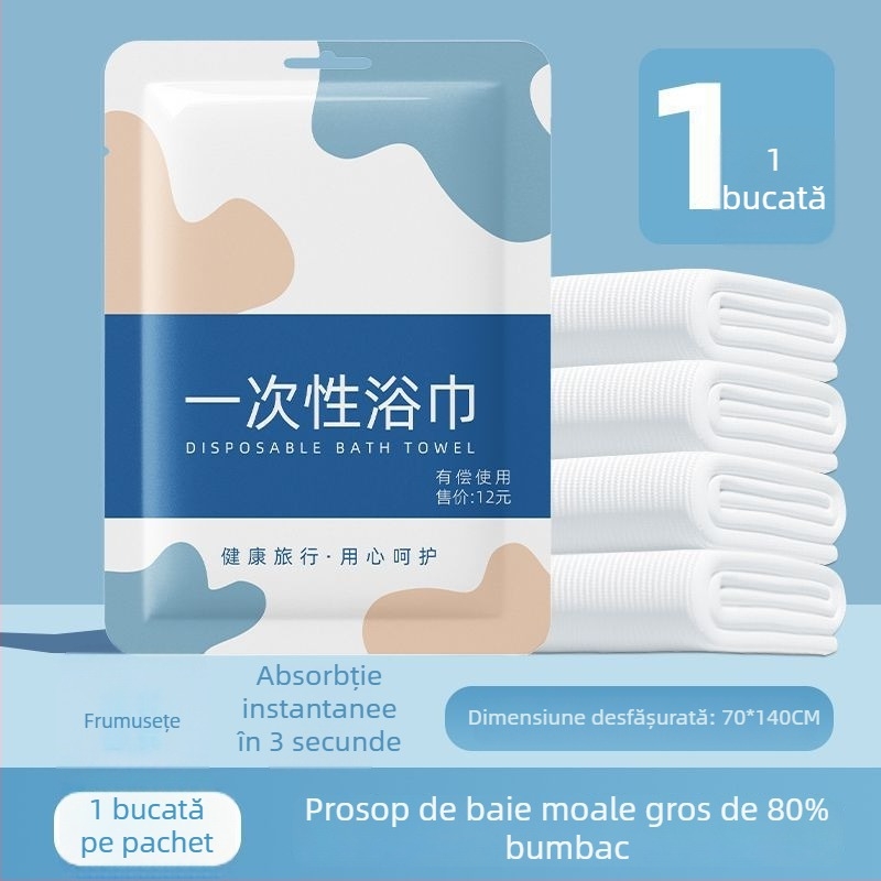 Set de lenjerie de voiaj de unică folosință, patru piese, ce include sac de dormit dublu, fețe de pernă și cearșaf, portabil