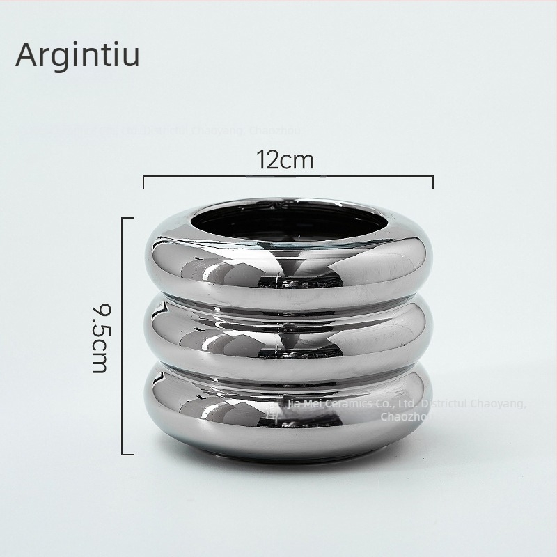 Ghiveci ceramic creativ în nuanțe macarons, formă de donut, pentru Phalaenopsis și suculente, stil nordic minimalist.