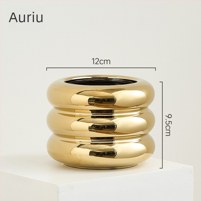 Ghiveci ceramic creativ în nuanțe macarons, formă de donut, pentru Phalaenopsis și suculente, stil nordic minimalist.