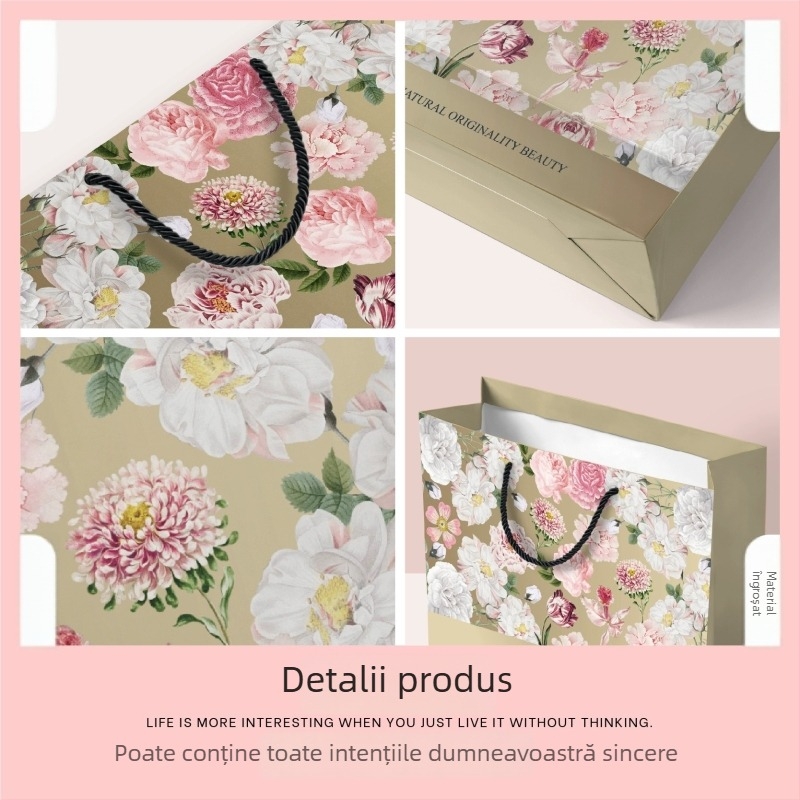 Geantă de cadouri din hârtie cu mâneri, pentru haine și cosmetice