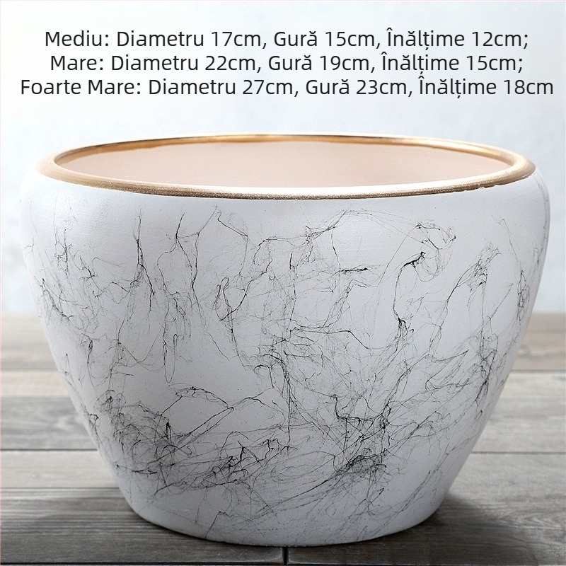 Ghiveci ceramic extralarg în stil Nordic, pentru interior și exterior, pentru copacul banilor și pothos