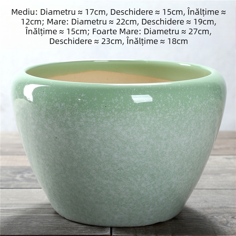 Ghiveci ceramic extralarg în stil Nordic, pentru interior și exterior, pentru copacul banilor și pothos