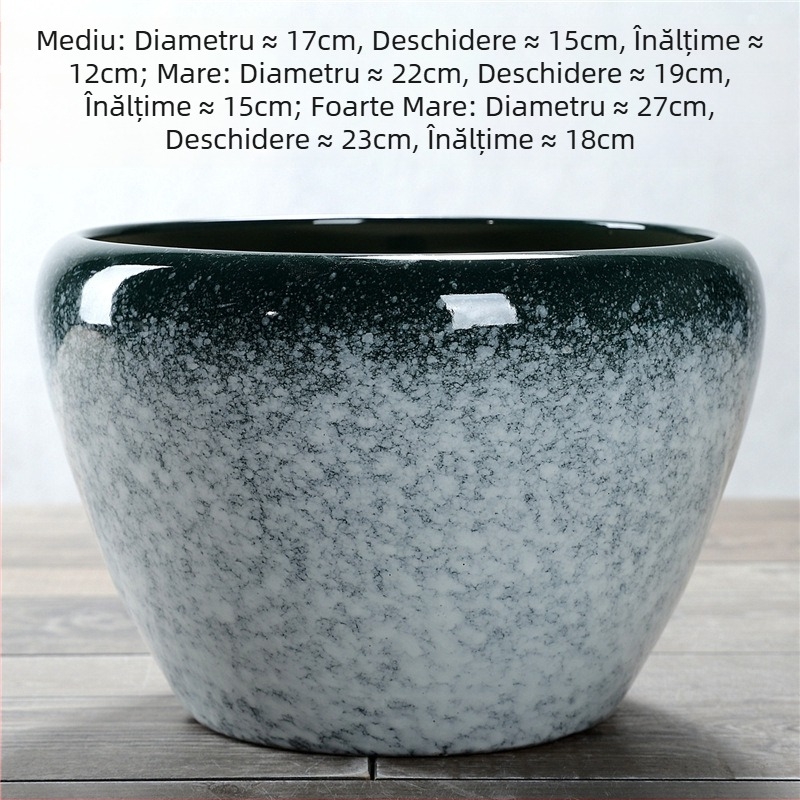 Ghiveci ceramic extralarg în stil Nordic, pentru interior și exterior, pentru copacul banilor și pothos