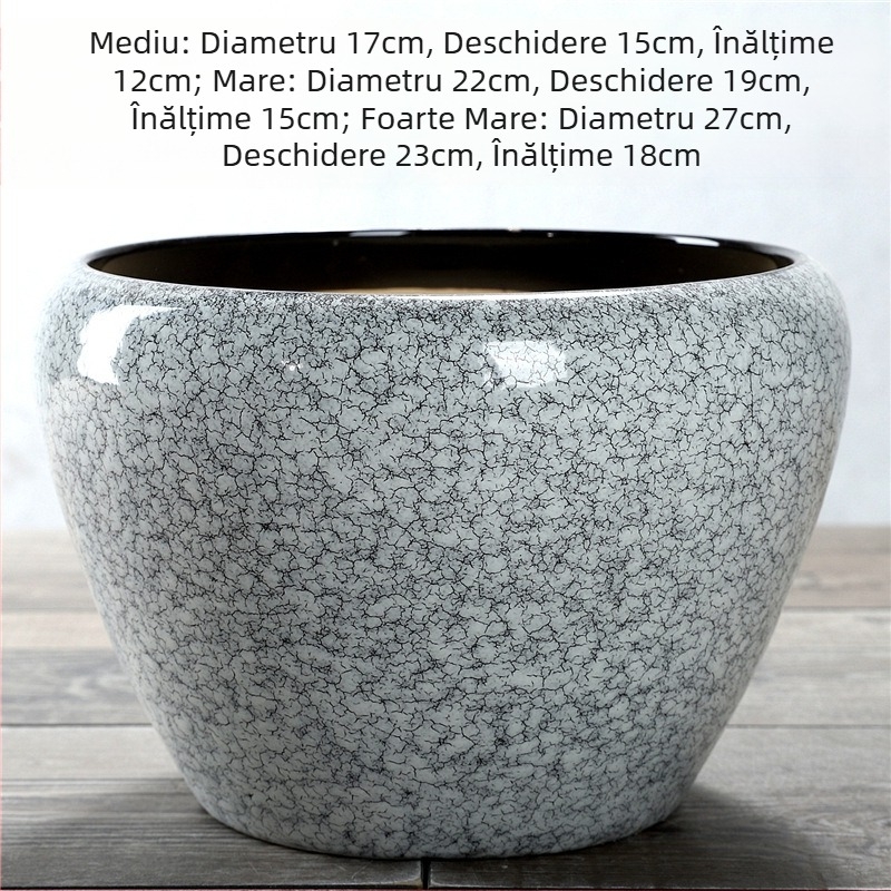 Ghiveci ceramic extralarg în stil Nordic, pentru interior și exterior, pentru copacul banilor și pothos