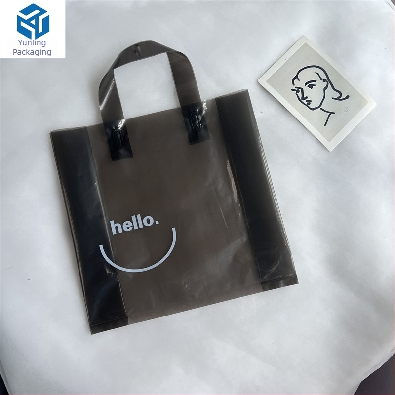 Geantă tote din plastic transparentă pentru ambalarea hainelor, design minimalist, capacitate mare