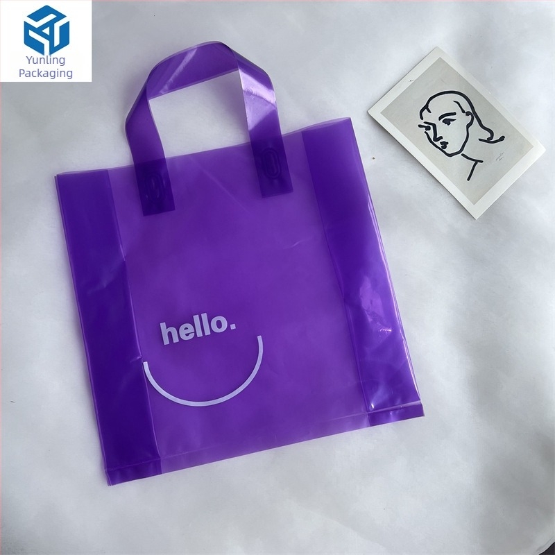 Geantă tote din plastic transparentă pentru ambalarea hainelor, design minimalist, capacitate mare