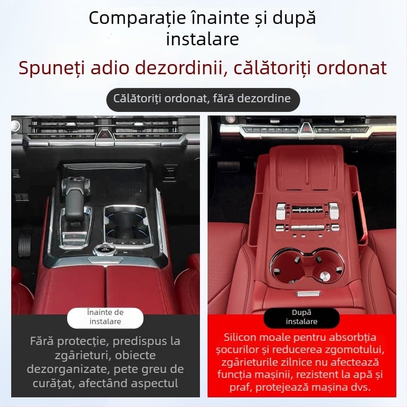 Covoraș din silicon pentru consola centrală — spațiu de depozitare compatibil Tank 400 Hi4T/Hi4Z, suport pentru pahare