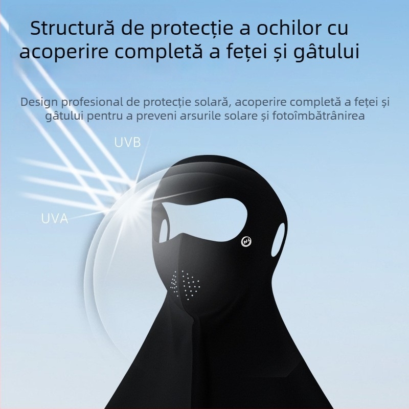 Mască UV cu protecție, subțire, ușoară, respirabilă, din Ice Silk, acoperire completă a feței, stil minimalist