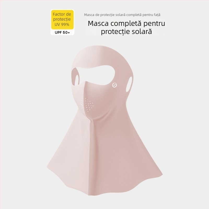 Mască UV cu protecție, subțire, ușoară, respirabilă, din Ice Silk, acoperire completă a feței, stil minimalist