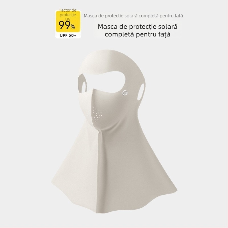 Mască UV cu protecție, subțire, ușoară, respirabilă, din Ice Silk, acoperire completă a feței, stil minimalist