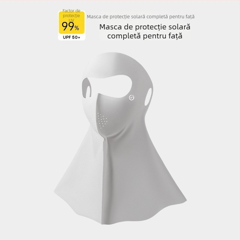 Mască UV cu protecție, subțire, ușoară, respirabilă, din Ice Silk, acoperire completă a feței, stil minimalist