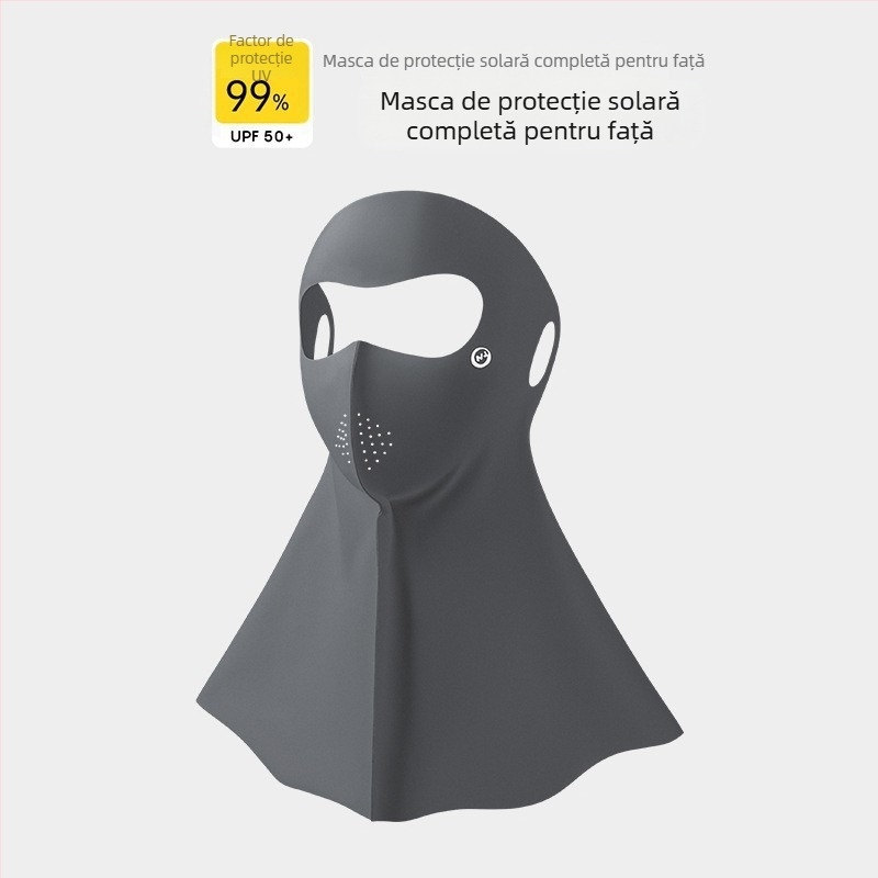 Mască UV cu protecție, subțire, ușoară, respirabilă, din Ice Silk, acoperire completă a feței, stil minimalist