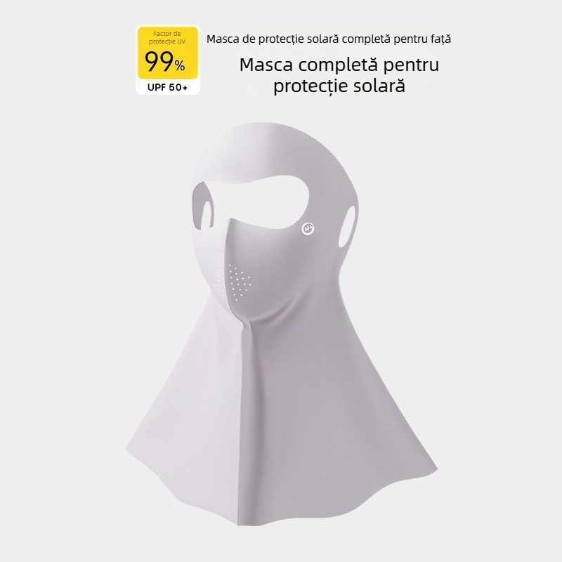 Mască UV cu protecție, subțire, ușoară, respirabilă, din Ice Silk, acoperire completă a feței, stil minimalist